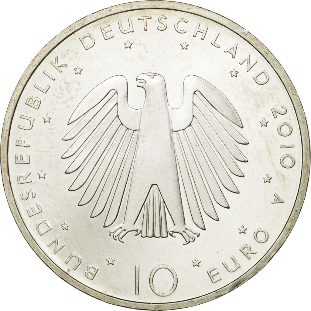 GERMANY - FEDERAL REPUBLIC, 10 Euro, 2010, MS(63), Silver, KM:290