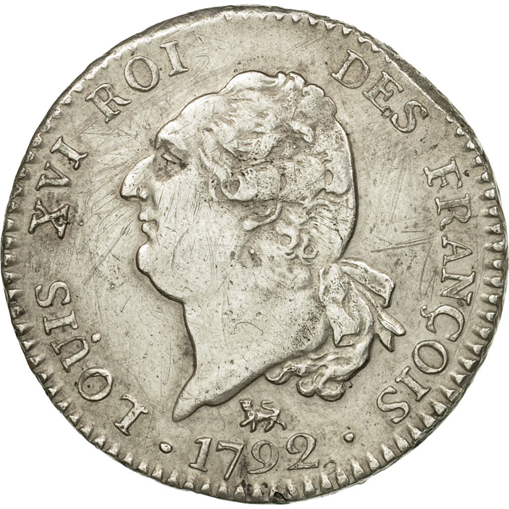 Munten, Frankrijk, 30 sols françois, 1792, Paris, ZF+, Zilver, KM 606.1