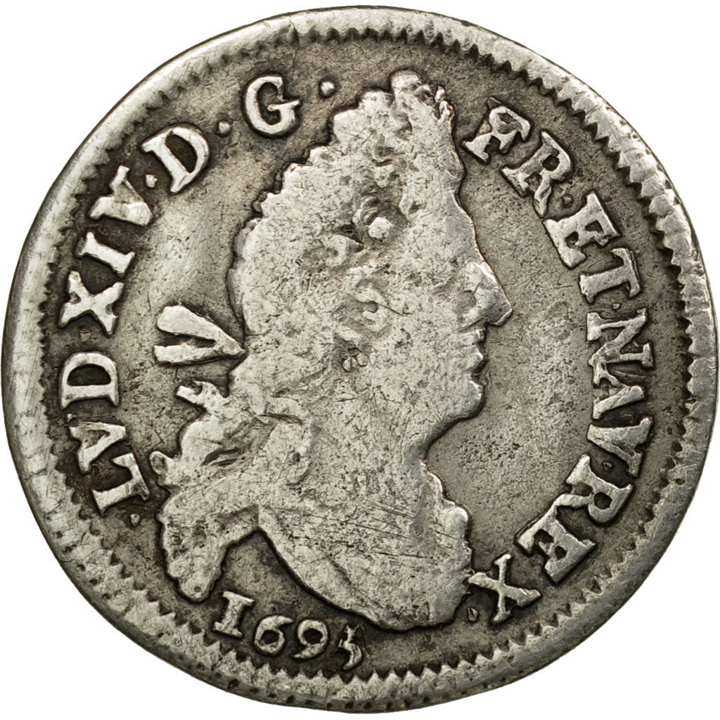 Coin, France, Louis XIV, 4 Sols aux 2 L, 4 Sols 2 Deniers, 1695, Besançon