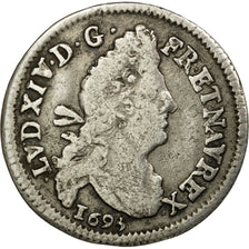 Coin, France, Louis XIV, 4 Sols aux 2 L, 4 Sols 2 Deniers, 1695, Besançon