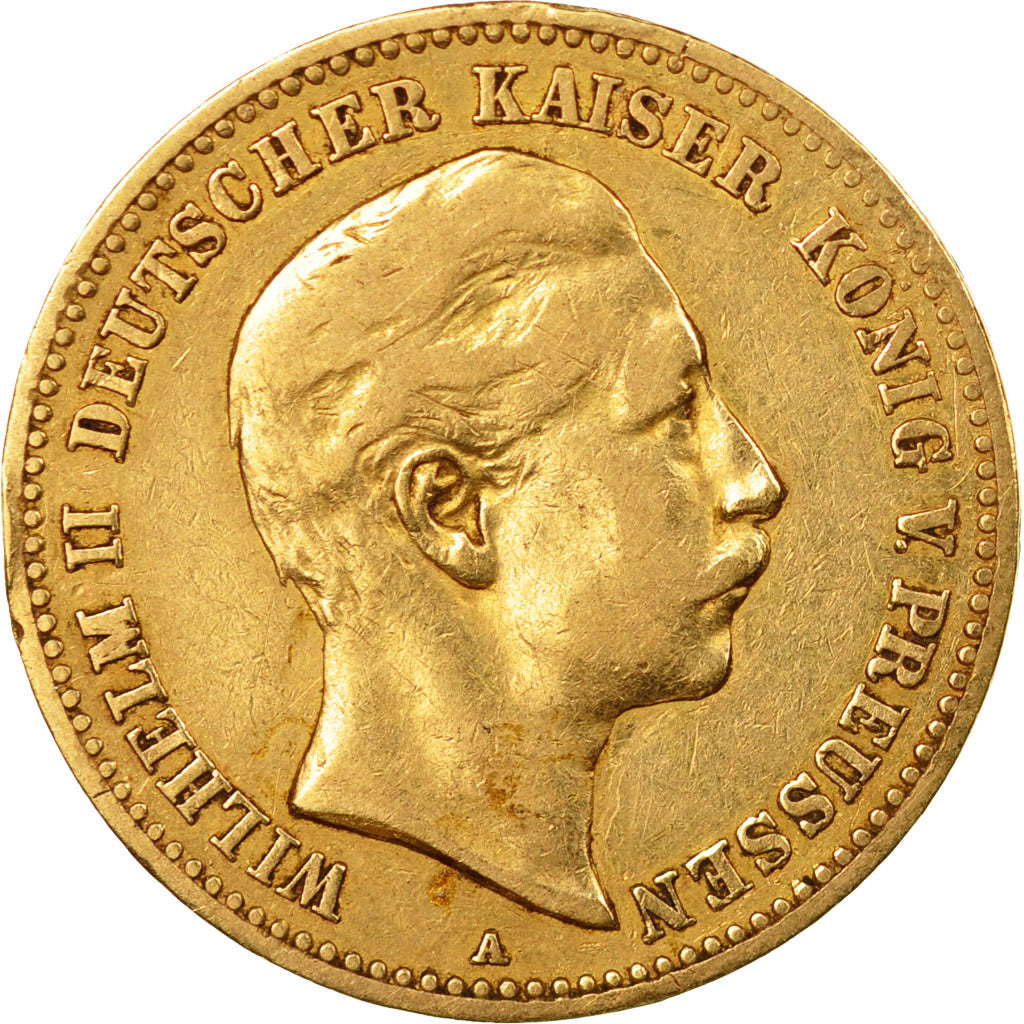 Coin, German States, PRUSSIA, Wilhelm II, 10 Mark, 1890, Berlin,EF(40-45),KM 520