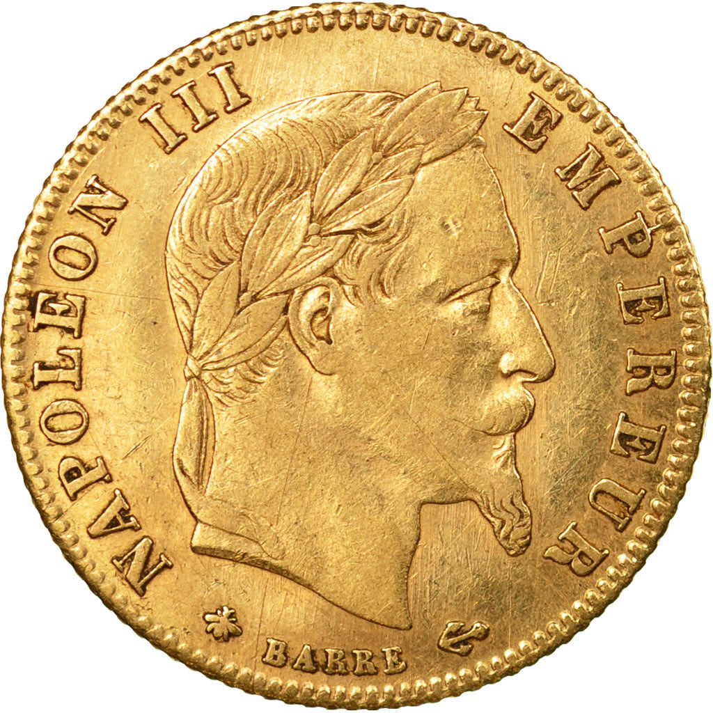 Coin, France, Napoleon III, 5 Francs, 1868, Paris, AU(50-53),Gold, KM 803.1
