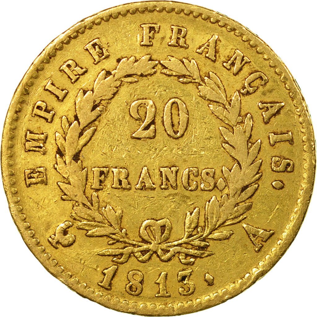 Munten, Frankrijk, Napoléon I, 20 Francs, 1813, Paris, FR+, Goud, KM:695.1