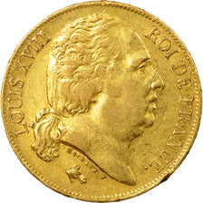 Coin, France, Louis XVIII, 20 Francs, 1818, Lille, EF(40-45), Gold, KM 712.9
