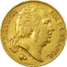 Monnaie, France, Louis XVIII, 20 Francs, 1817, Paris, TB+, Or, KM 712.1,Gad 1028