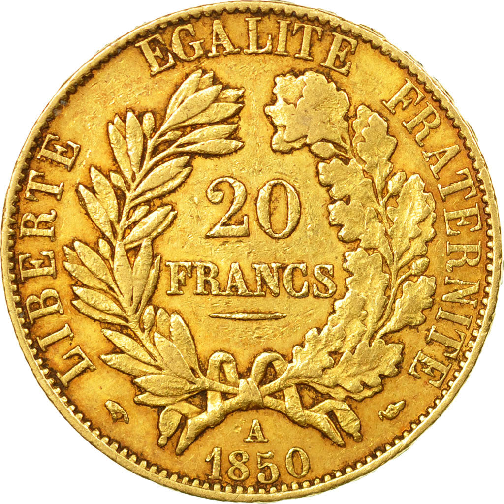 Coin, France, Cérès, 20 Francs, 1850, Paris, AU(50-53), Gold, KM:762