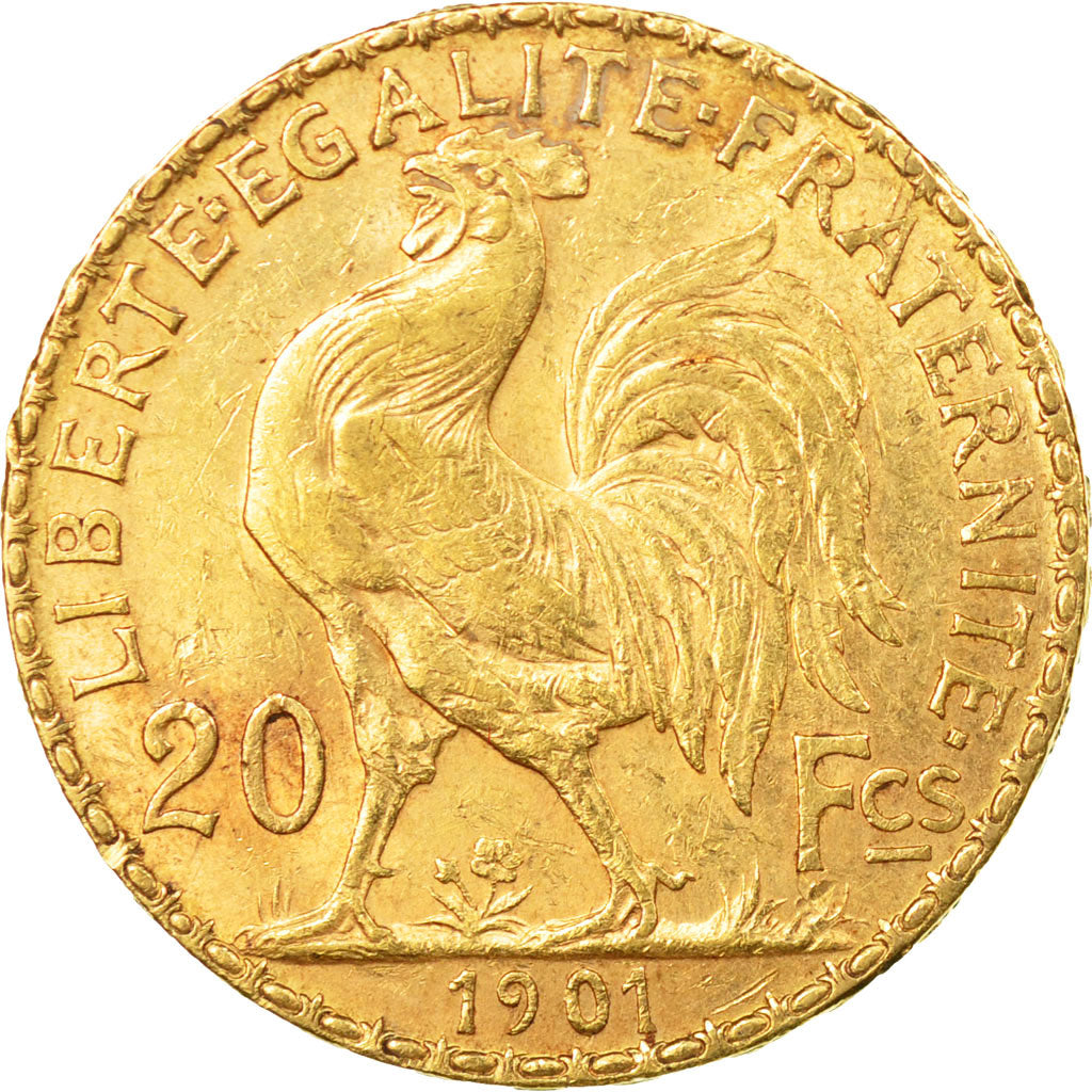 Munten, Frankrijk, Marianne, 20 Francs, 1901, Paris, PR, Goud, KM:847