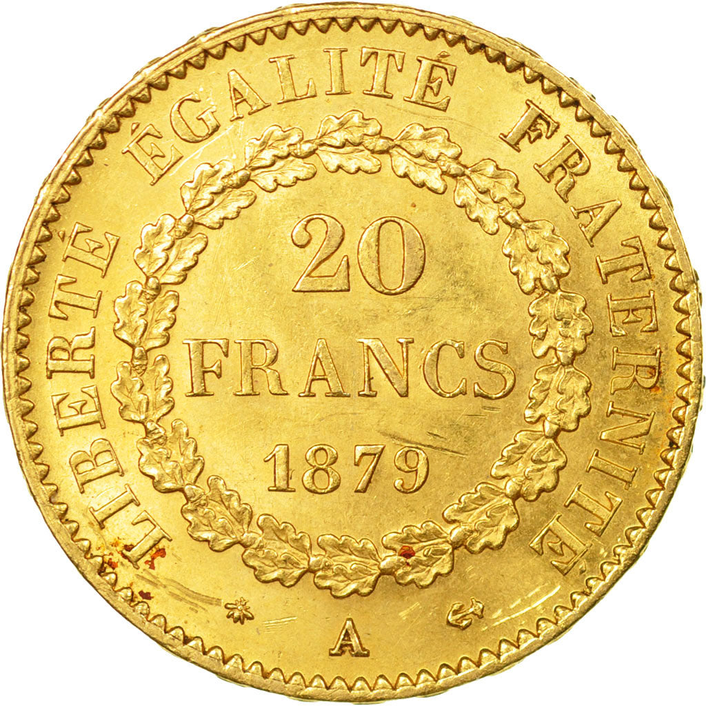 Coin, France, Génie, 20 Francs, 1879, Paris, AU(55-58), Gold, KM:825