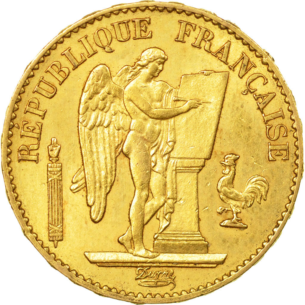 Munten, Frankrijk, Génie, 20 Francs, 1878, Paris, PR, Goud, KM:825