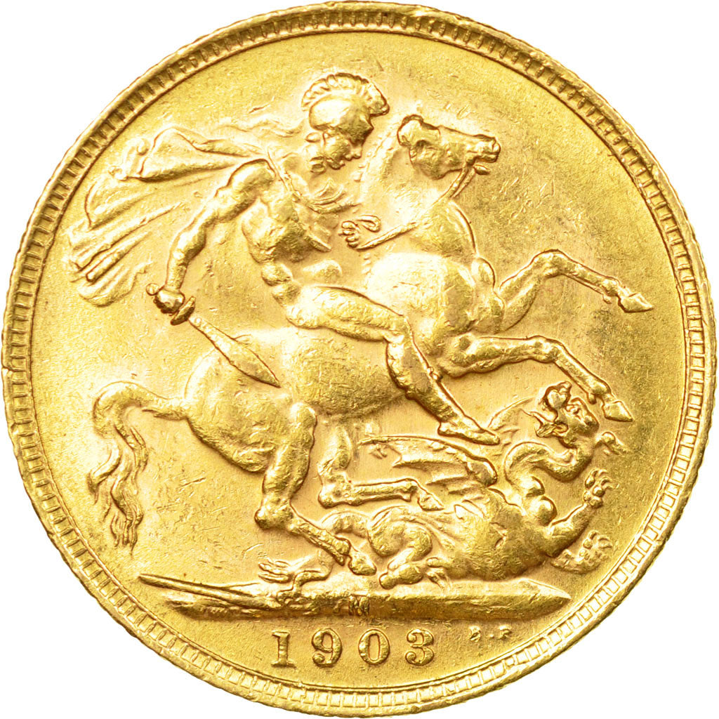 Coin, Australia, Edward VII, Sovereign, 1903, Melbourne, AU(55-58), Gold, KM:15