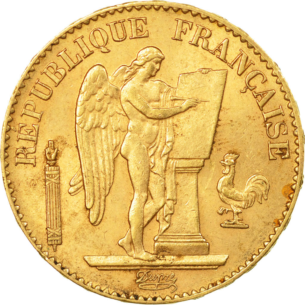 Coin, France, Génie, 20 Francs, 1893, Paris, AU(50-53), Gold, KM:825