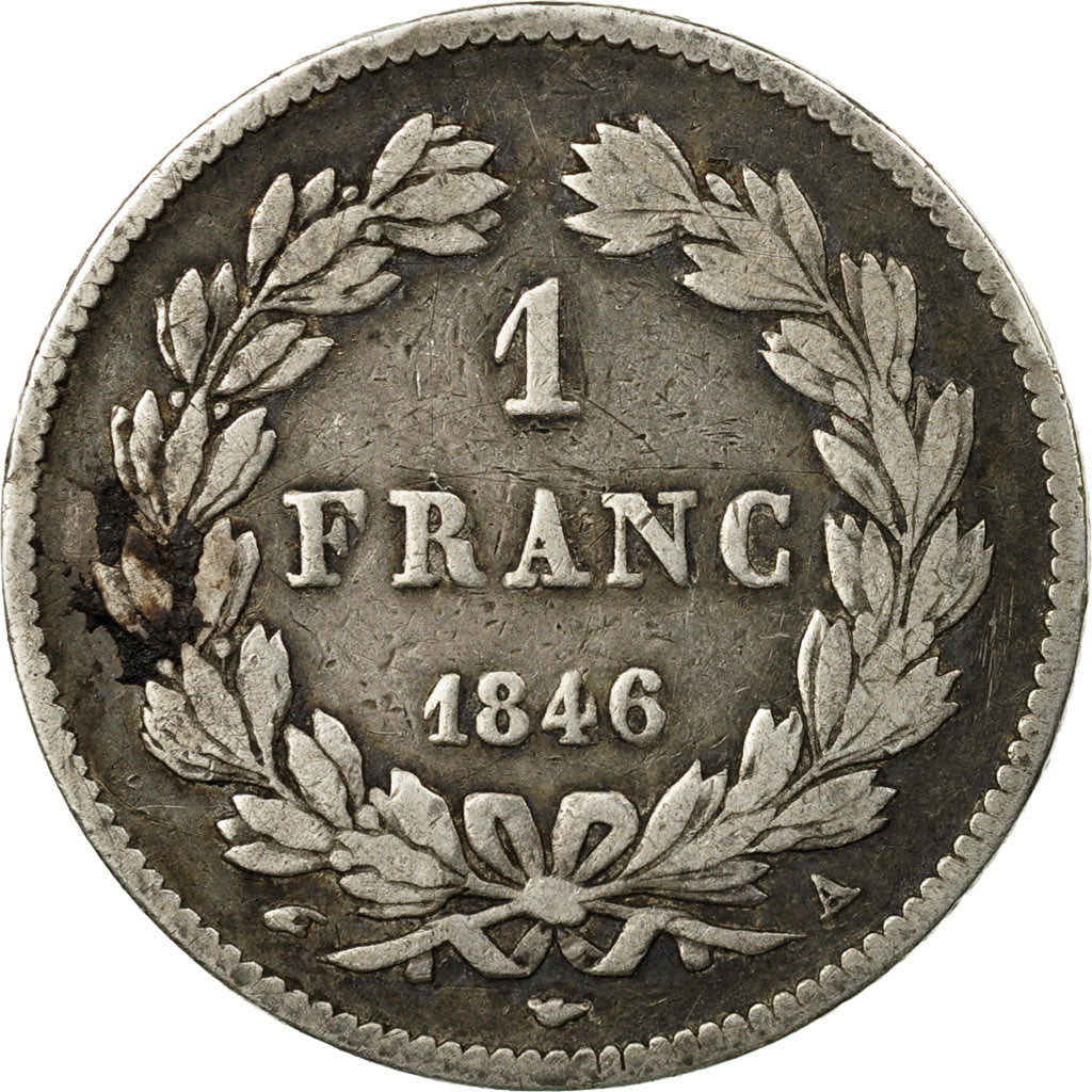 Coin, France, Louis-Philippe, Franc, 1846, Paris, VF(20-25), Silver, KM:748.1