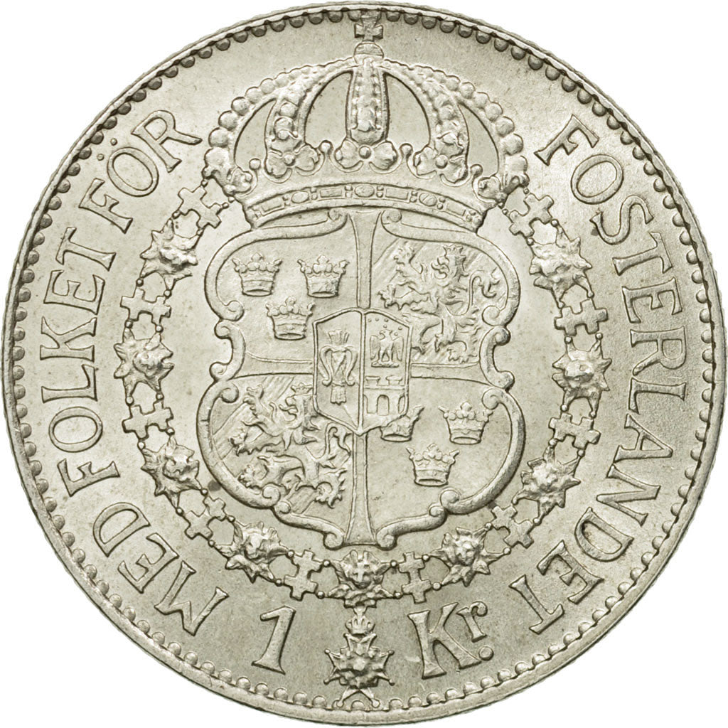 Coin, Sweden, Gustaf V, Krona, 1928, AU(55-58), Silver, KM:786.2