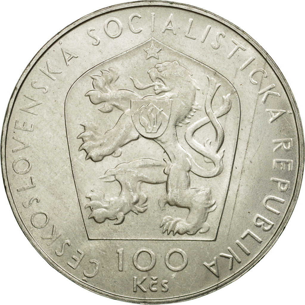 Coin, Czechoslovakia, 100 Korun, 1976, MS(60-62), Silver, KM:85