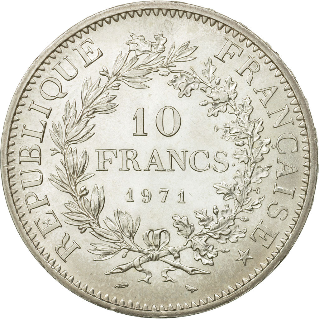 Coin, France, Hercule, 10 Francs, 1971, Paris, MS(60-62), Silver, KM:932