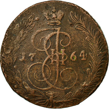 Coin, Russia, Catherine II, 5 Kopeks,1764,Ekaterinbourg,VF(30-35),Copper,KM 59.3