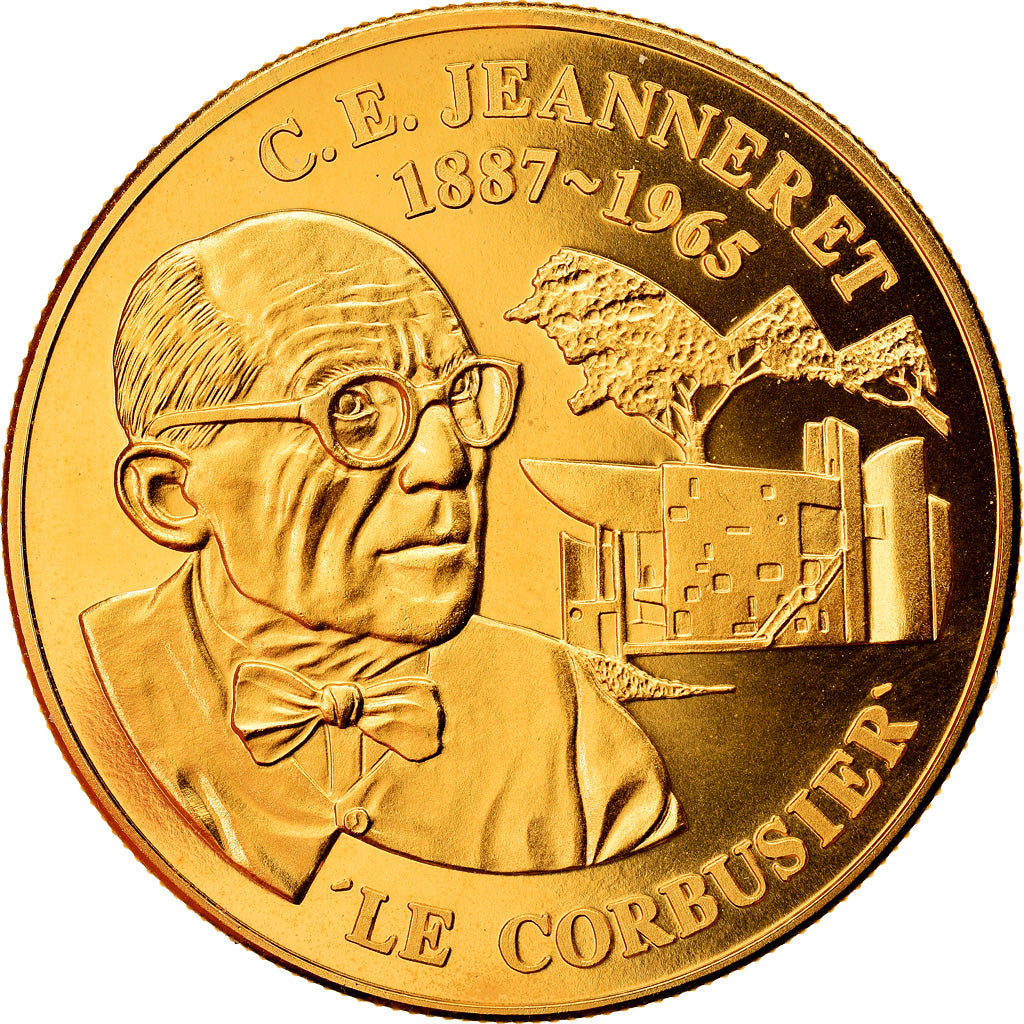 Switzerland, Medal, C.E Jeanneret, Le Corbusier, MS(64), Copper-Nickel Gilt