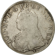 Moneda, Francia, Louis XV, Écu aux branches d'olivier, 1726,Rennes,BC+,KM 486.26
