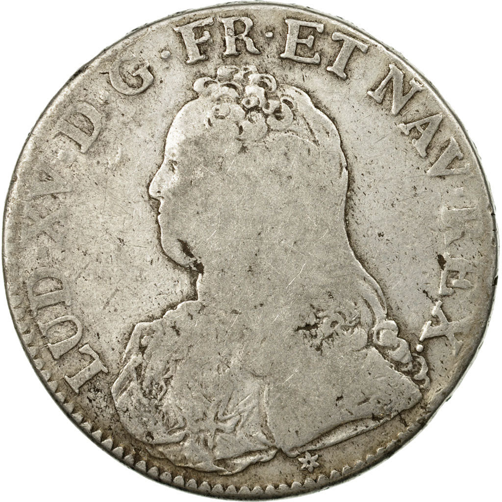 Moneta, Francia, Louis XV, Écu aux branches d'olivier, 1728, Caen, MB, KM 486.5