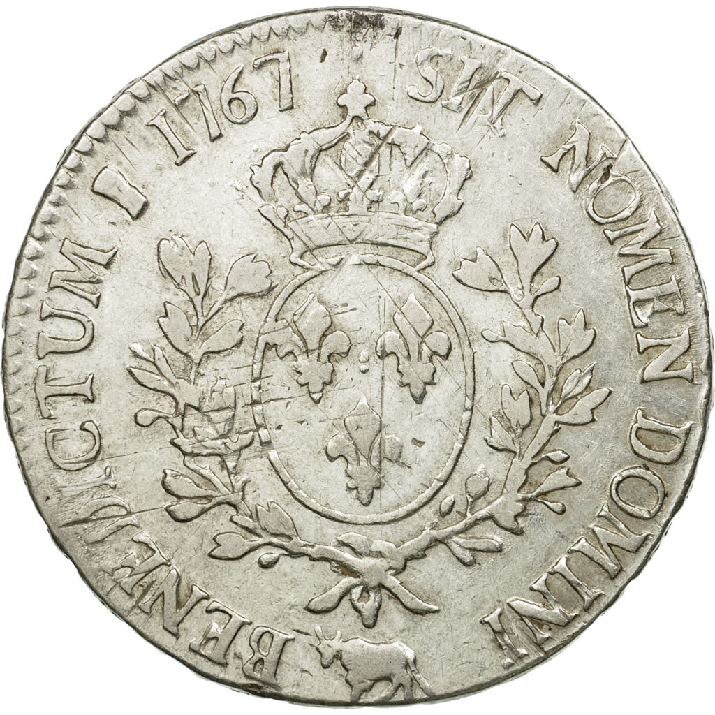 Coin, France, Louis XV, Écu de Béarn au bandeau, 1767, Pau, VF(30-35), KM 518
