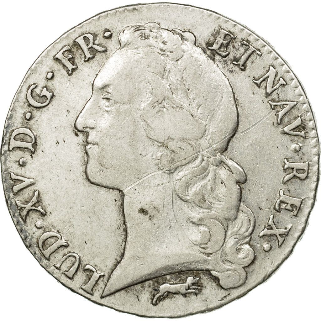 Coin, France, Louis XV, Ecu au bandeau,1763, Orléans, VF(30-35),Silver,KM:523.18