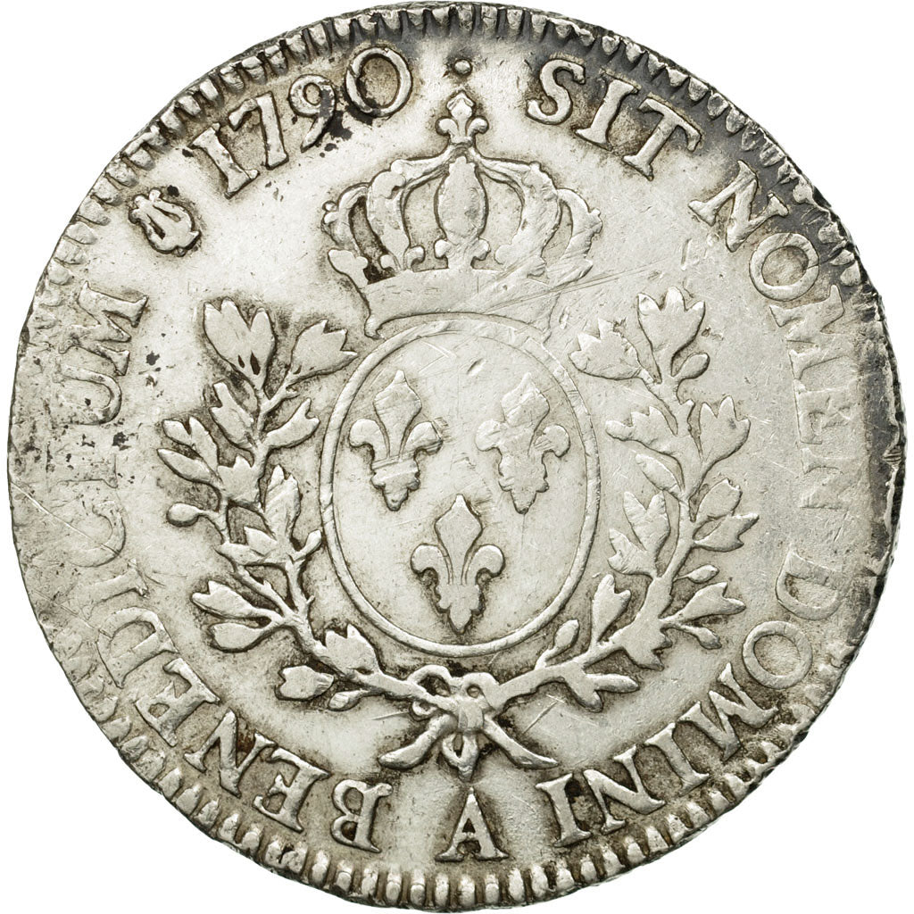 Moneta, Francia, Louis XVI, Écu aux branches d'olivier,1790, Paris, MB+,KM 564.1