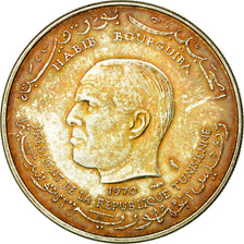Coin, Tunisia, Dinar, 1970, Paris, AU(55-58), Silver, KM:302