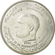 Coin, Tunisia, Dinar, 1970, Paris, MS(60-62), Silver, KM:302
