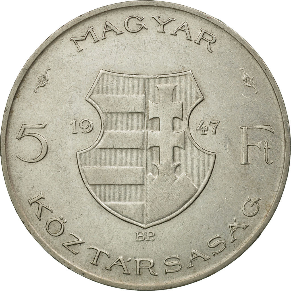 Münze, Ungarn, 5 Forint, 1947, VZ, Silber, KM:534a