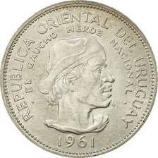 Moneda, Uruguay, 10 Pesos, 1961, EBC+, Plata, KM:43