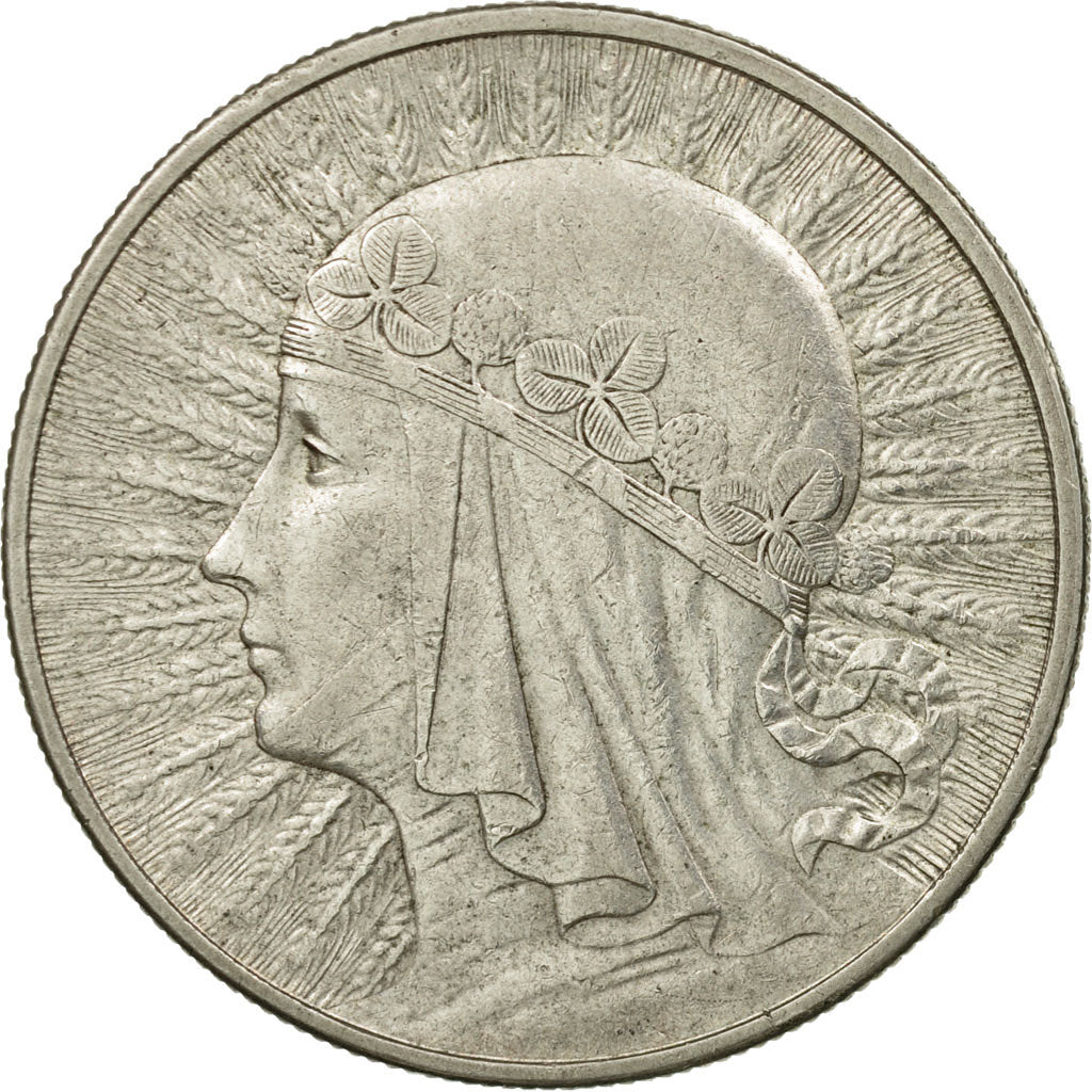 Coin, Poland, 10 Zlotych, 1932, Warsaw, AU(55-58), Silver, KM:22