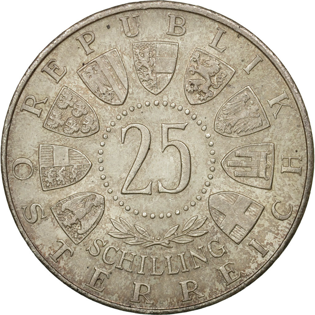 Coin, Austria, 25 Schilling, 1956, AU(55-58), Silver, KM:2881
