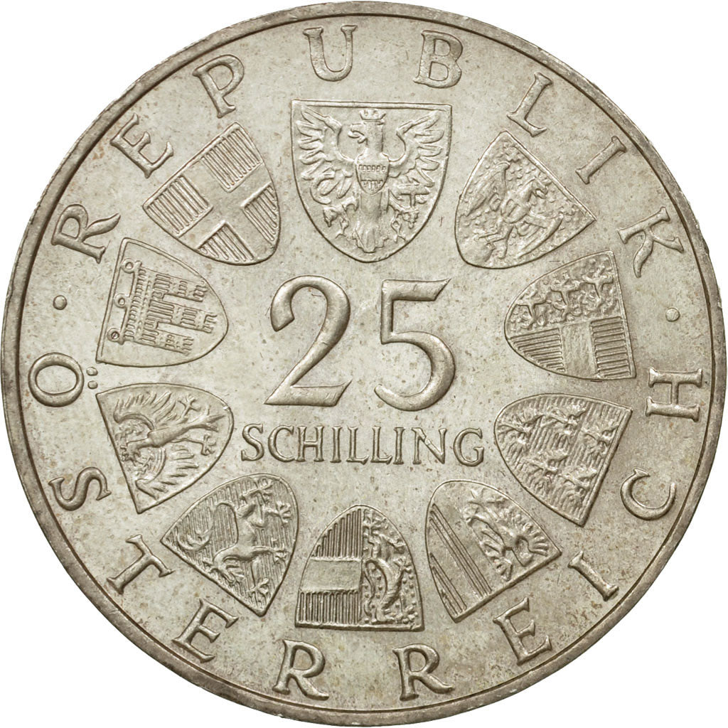 Coin, Austria, 25 Schilling, 1972, AU(55-58), Silver, KM:2912