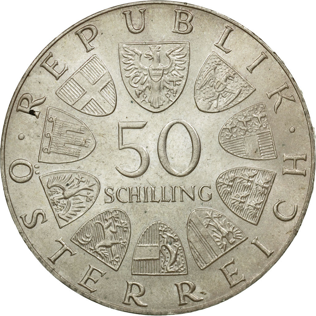 Coin, Austria, 50 Schilling, 1974, AU(55-58), Silver, KM:2920