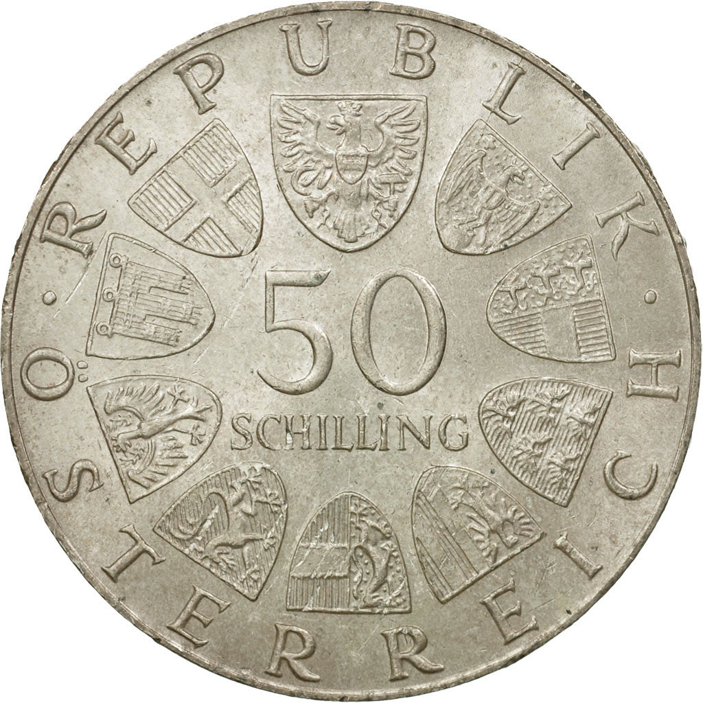 Coin, Austria, 50 Schilling, 1974, AU(55-58), Silver, KM:2921