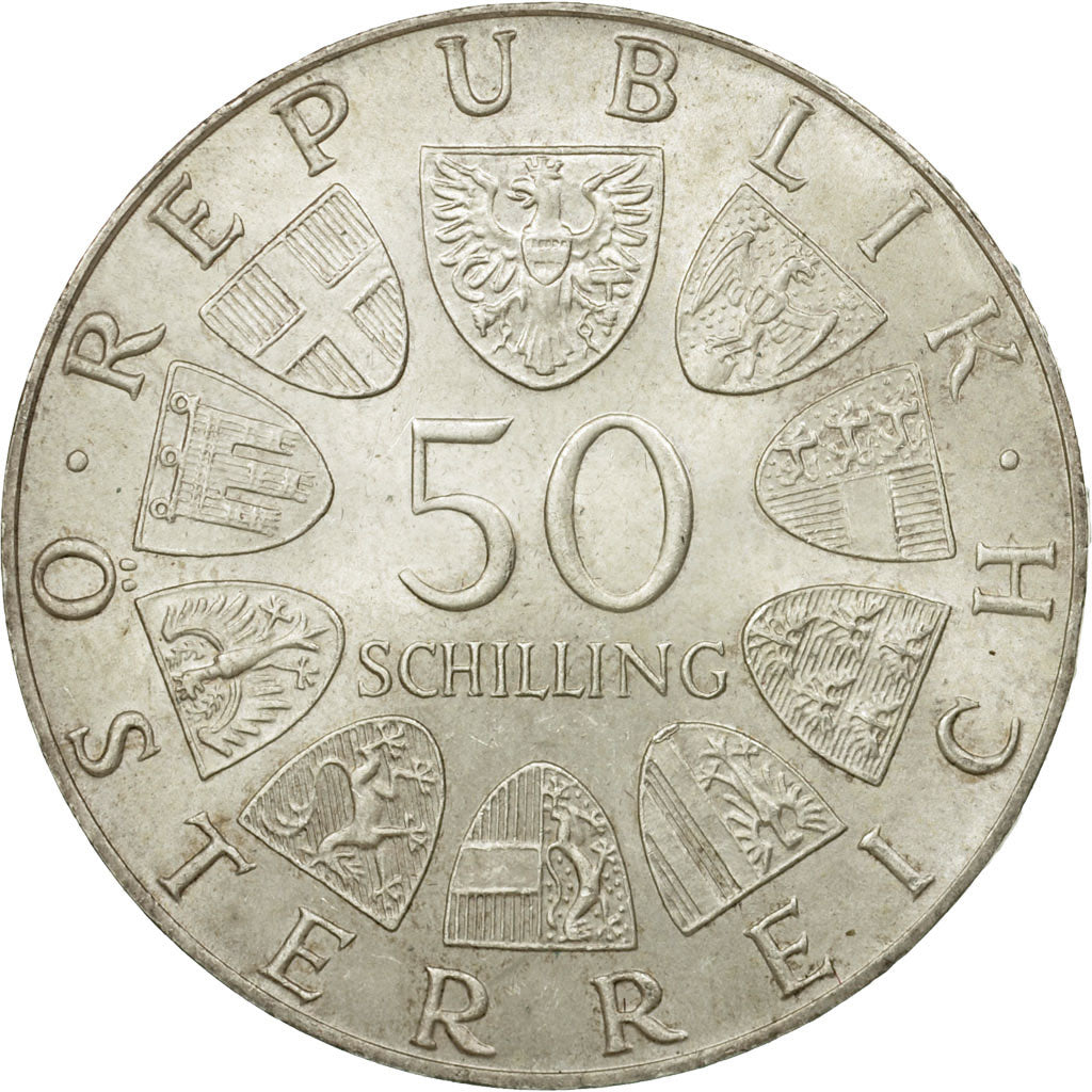Coin, Austria, 50 Schilling, 1974, AU(55-58), Silver, KM:2919