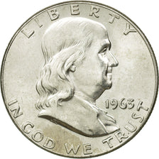 Coin, United States, Franklin Half Dollar, 1963, Philadelphia, MS(63), KM 199