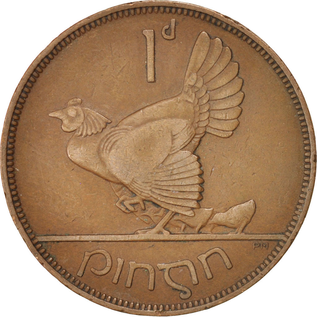 IRELAND REPUBLIC, Penny, 1933, KM #3, EF(40-45), Bronze, 30.9, 9.46