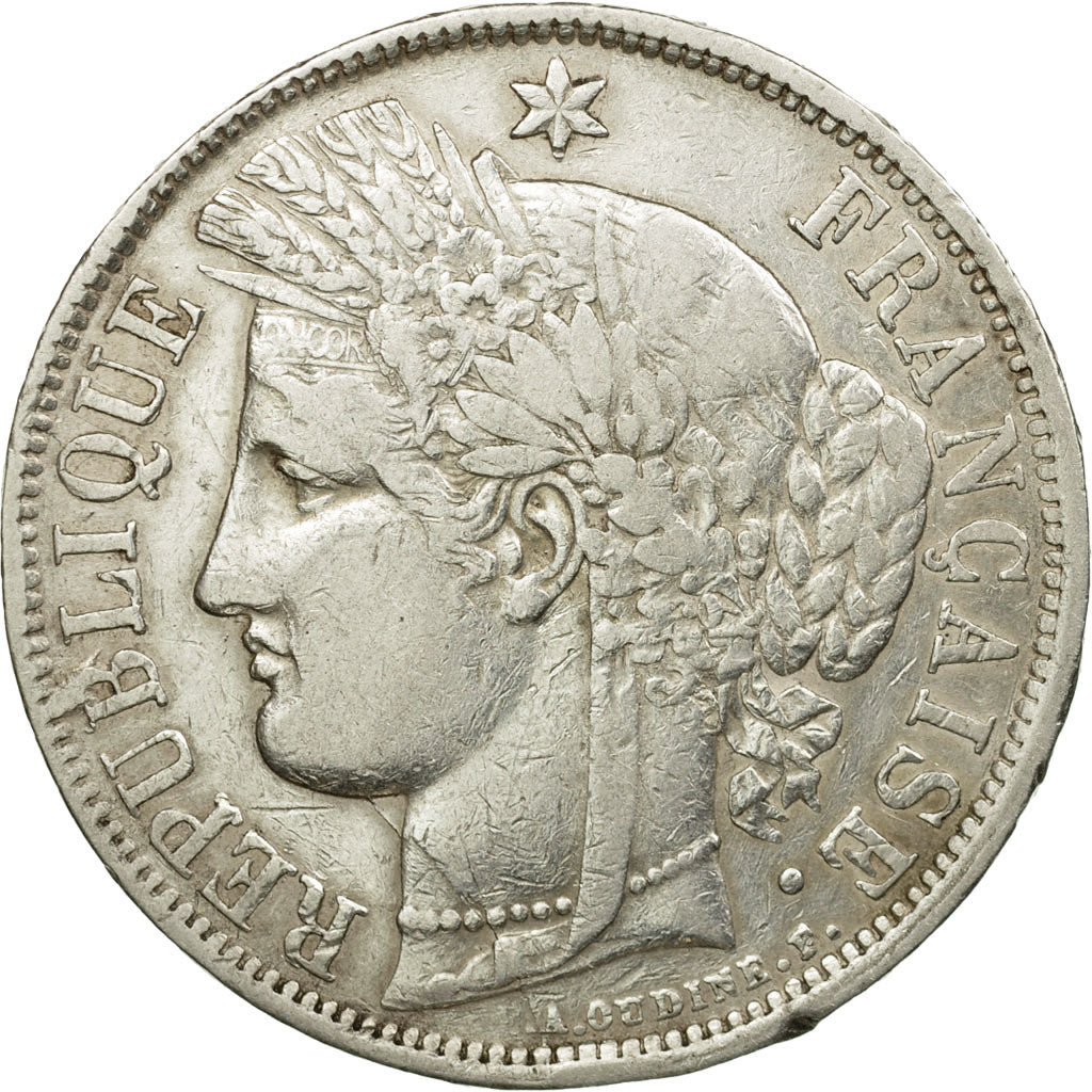 Moneta, Francia, Cérès, 5 Francs, 1870, Bordeaux, MB+, Argento, KM:818.2