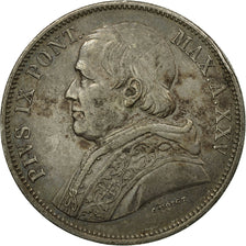 Moneta, DEPARTAMENTY WŁOSKIE, PAPAL STATES, Pius IX, 5 Lire, 1870, Rome