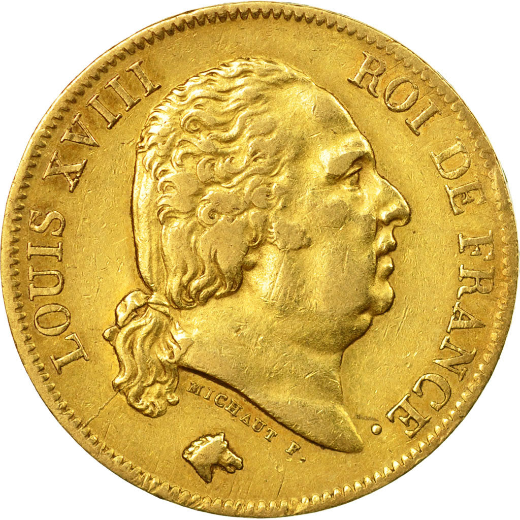 Monnaie, France, Louis XVIII, 40 Francs, 1818, Lille, TTB, Or, KM 713.6,Gad 1092