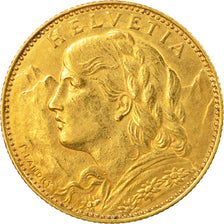 Coin, Switzerland, 10 Francs, 1913, Bern, EF(40-45), Gold, KM:36