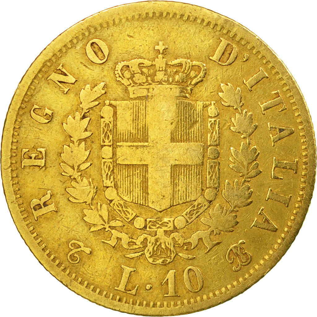 Monnaie, Italie, Vittorio Emanuele II, 10 Lire, 1863, Torino, TB+, Or, KM:9.3
