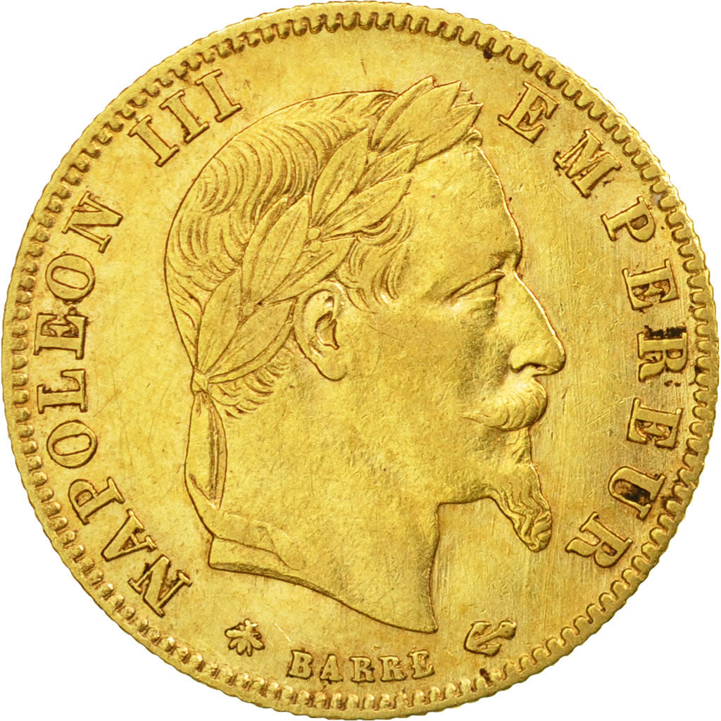 Coin, France, Napoleon III, 5 Francs, 1868, Paris, AU(50-53),Gold, KM 803.1