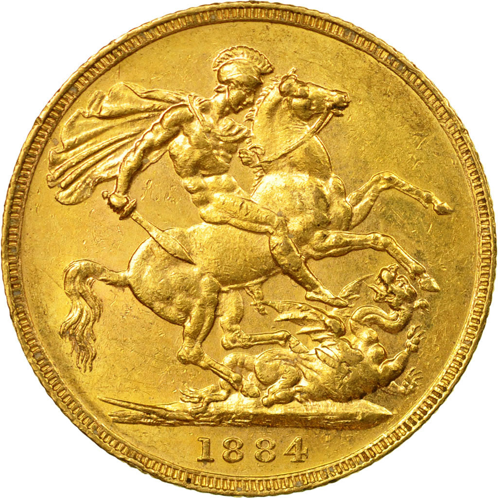 Coin, Australia, Victoria, Sovereign, 1884, Melbourne, AU(55-58), Gold, KM:7