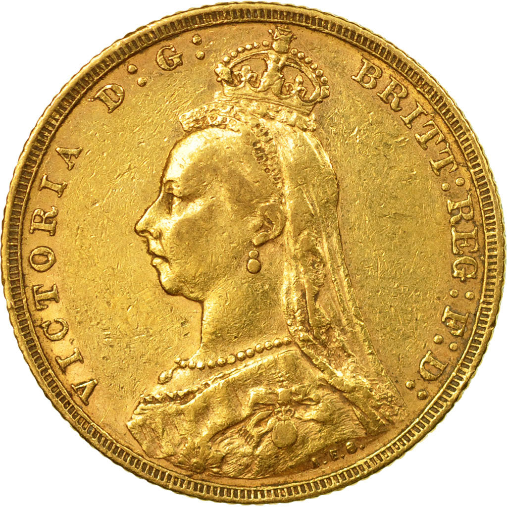 Coin, Australia, Victoria, Sovereign, 1892, Melbourne, AU(50-53), Gold, KM:10