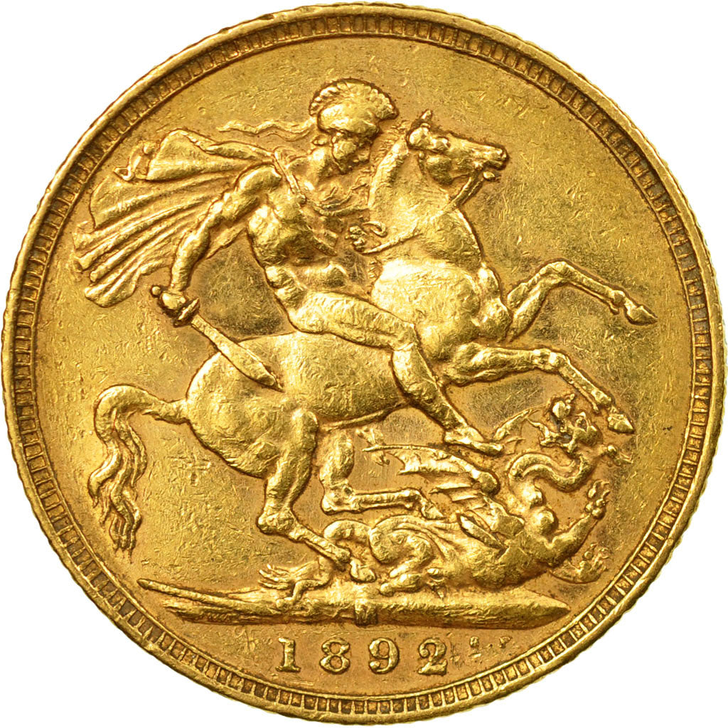 Coin, Australia, Victoria, Sovereign, 1892, Melbourne, AU(50-53), Gold, KM:10