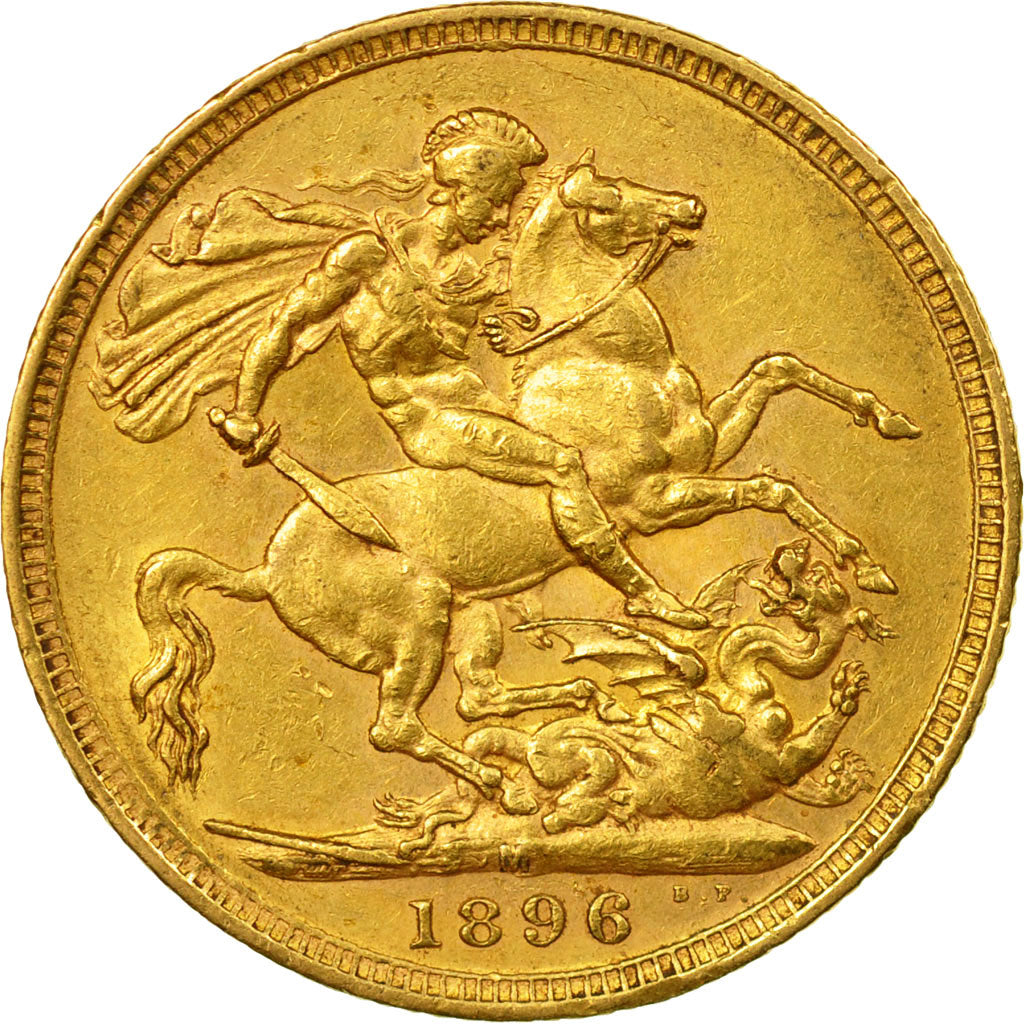Moneda, Australia, Victoria, Sovereign, 1896, Melbourne, EBC, Oro, KM:13