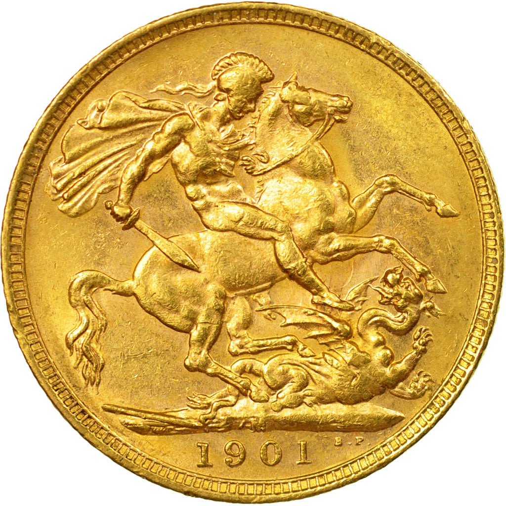 Coin, Australia, Victoria, Sovereign, 1901, Melbourne, AU(55-58), Gold, KM:13