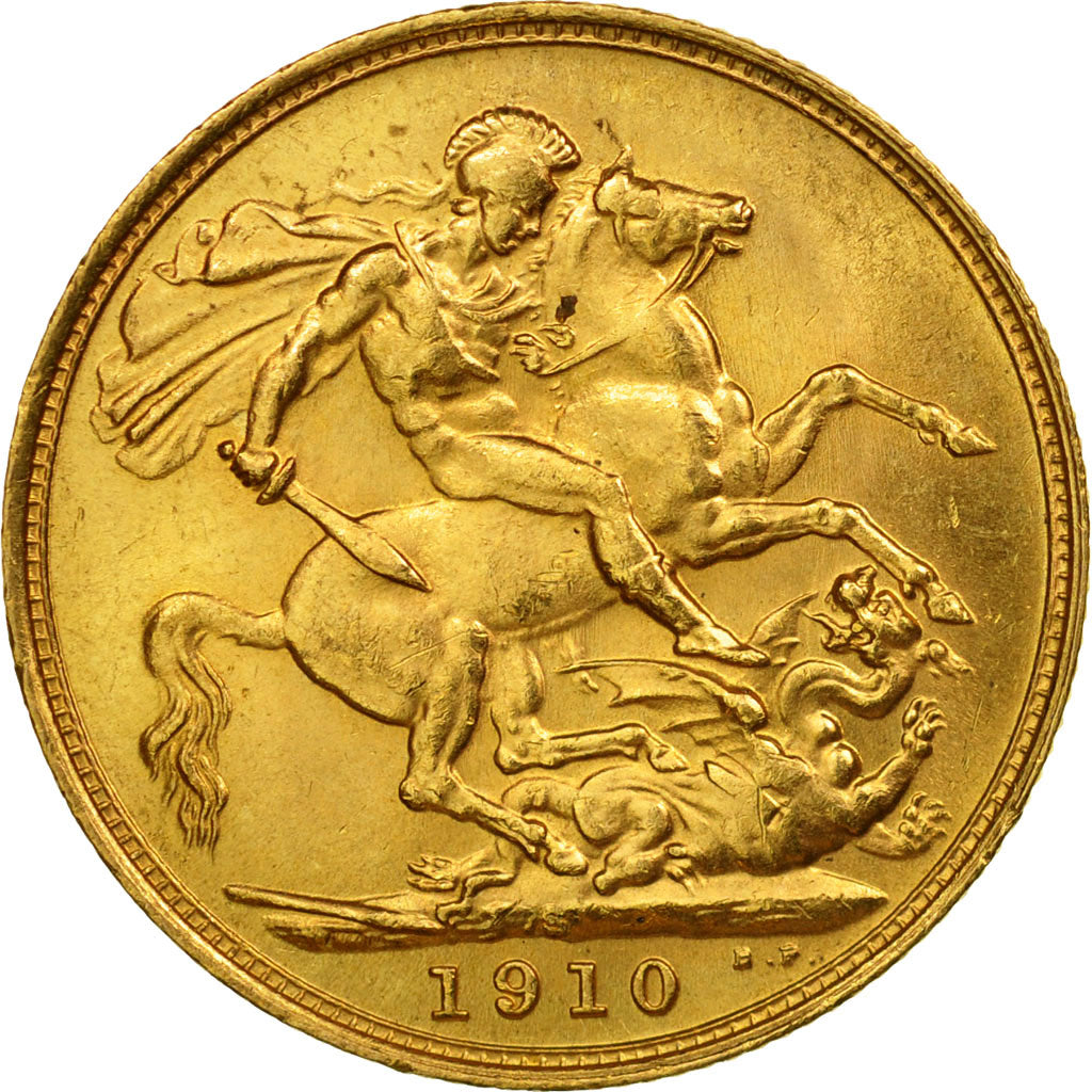 Coin, Australia, Edward VII, Sovereign, 1910, Sydney, AU(55-58), Gold, KM:15